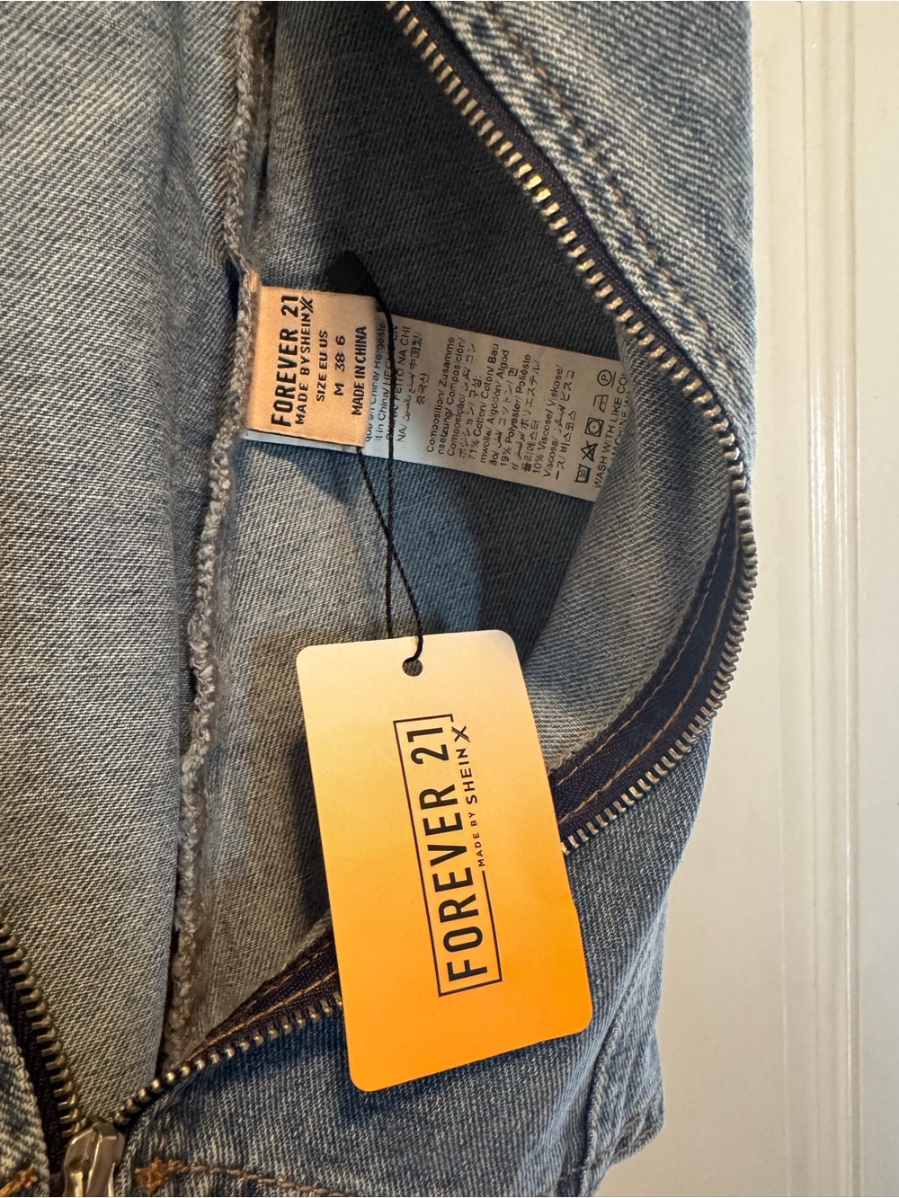 Forever 21 x SHEIN  NWT Light Blue Denim Corset Zip Tank Size Small - Picture 5 of 5